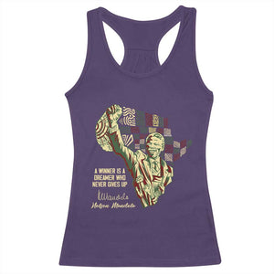 Nelson Mandela Racerback Tank Top A Winner Is A Dreamer Who Never Gives Up TS09 Purple Print Your Wear