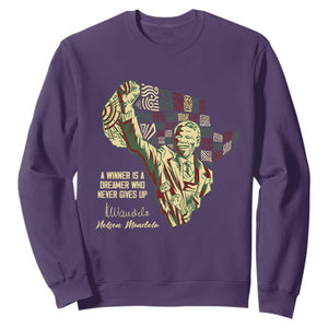 Nelson Mandela Sweatshirt A Winner Is A Dreamer Who Never Gives Up TS09 Purple Print Your Wear