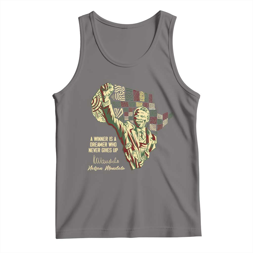 Nelson Mandela Tank Top A Winner Is A Dreamer Who Never Gives Up TS09 Deep Heather Print Your Wear