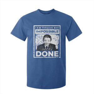 Nelson Mandela T Shirt For Kid It Always Seems Impossible Until It's Done TS09 Royal Blue Print Your Wear