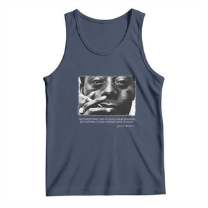 James Baldwin Tank Top Not Everything That Is Faced Can Be Changed But Nothing Can Be Changed Until It Is Faced TS09 Navy Print Your Wear