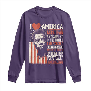 James Baldwin Long Sleeve Shirt I Love America More Than Any Country In The World TS09 Purple Print Your Wear