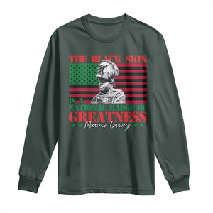 Marcus Garvey Long Sleeve Shirt The Black Skin Is A National Badge Of Greatness African American Flag TS09 Dark Forest Green Print Your Wear