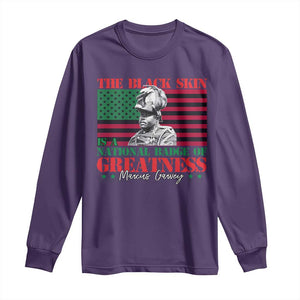 Marcus Garvey Long Sleeve Shirt The Black Skin Is A National Badge Of Greatness African American Flag TS09 Purple Print Your Wear