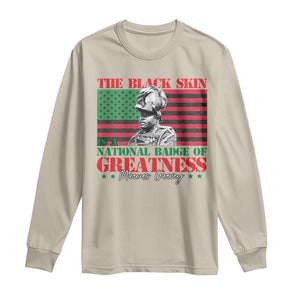 Marcus Garvey Long Sleeve Shirt The Black Skin Is A National Badge Of Greatness African American Flag TS09 Sand Print Your Wear