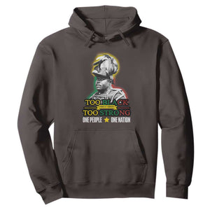 Marcus Garvey Hoodie Too Black Too Strong One People One Nation TS09 Dark Chocolate Print Your Wear