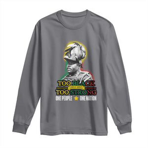 Marcus Garvey Long Sleeve Shirt Too Black Too Strong One People One Nation TS09 Charcoal Print Your Wear