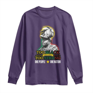 Marcus Garvey Long Sleeve Shirt Too Black Too Strong One People One Nation TS09 Purple Print Your Wear