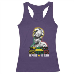 Marcus Garvey Racerback Tank Top Too Black Too Strong One People One Nation TS09 Purple Print Your Wear