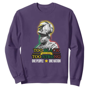 Marcus Garvey Sweatshirt Too Black Too Strong One People One Nation TS09 Purple Print Your Wear