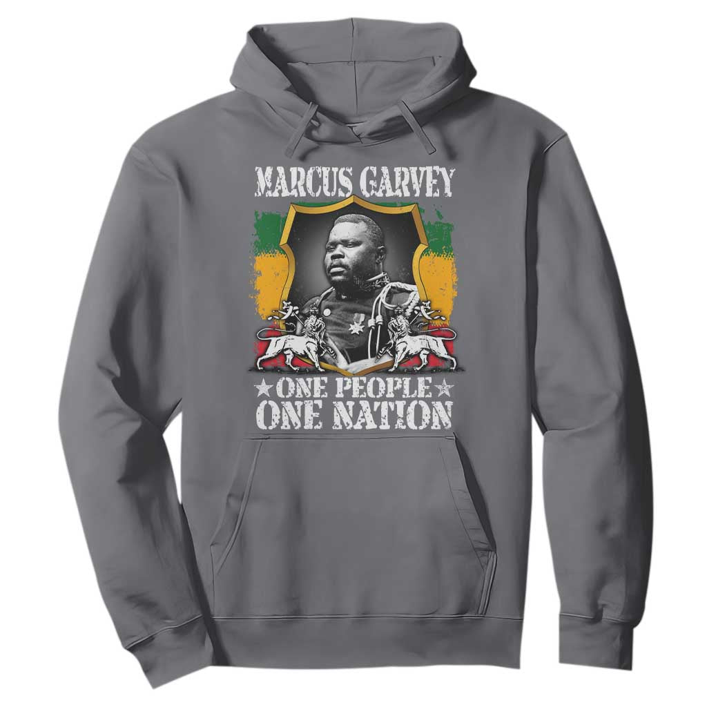 Marcus Garvey Hoodie One People One Nation Jamaica Legends Rasta TS09 Charcoal Print Your Wear