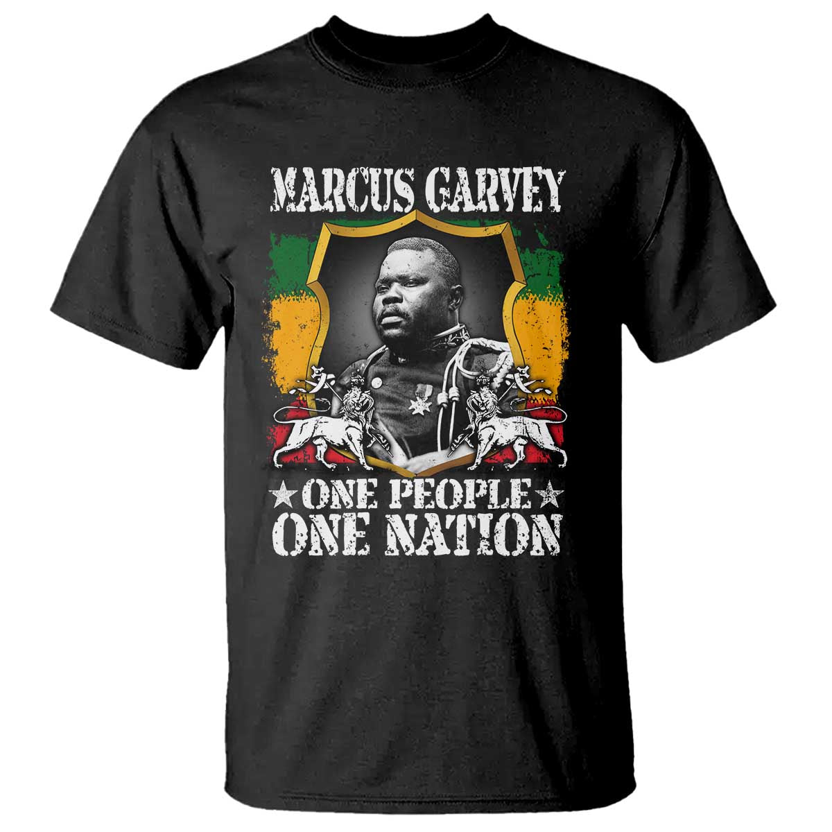 Marcus Garvey T Shirt One People One Nation Jamaica Legends Rasta TS09 Black Print Your Wear