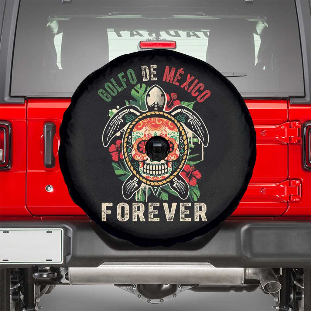 Golfo De Mexico Forever Spare Tire Cover Sea Turtle Mexican Sugar Skull TS09 Black Print Your Wear