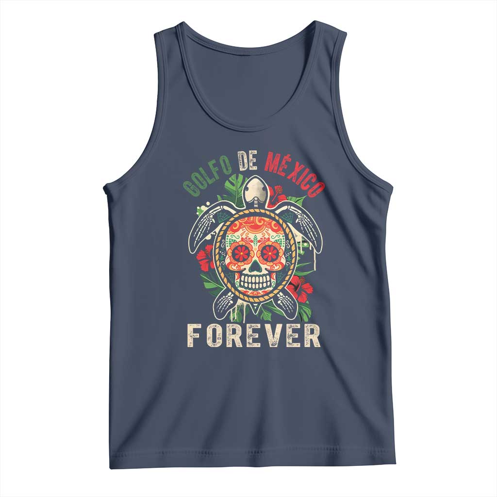 Golfo De Mexico Forever Tank Top Sea Turtle Mexican Sugar Skull TS09 Navy Print Your Wear