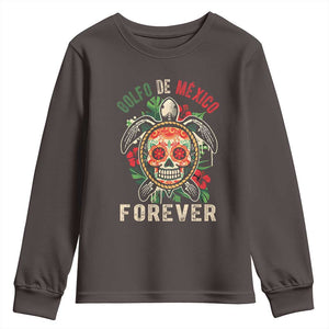 Golfo De Mexico Forever Youth Sweatshirt Sea Turtle Mexican Sugar Skull TS09 Dark Chocolate Print Your Wear