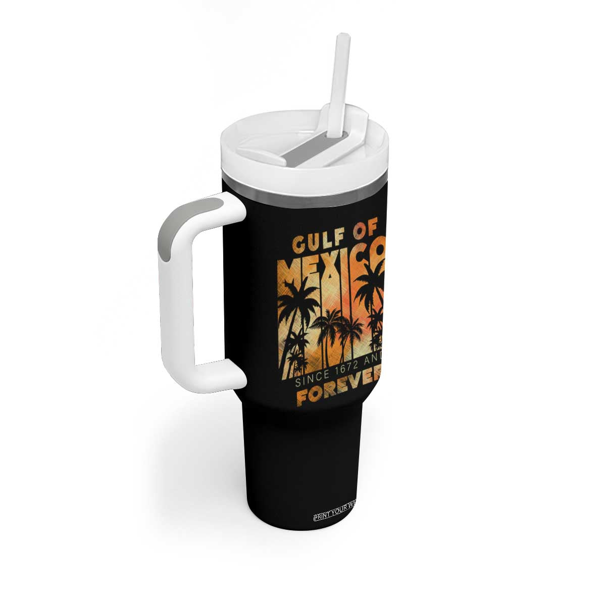 Gulf Of Mexico Tumbler With Handle Since 1672 And Forever TS09 Print Your Wear