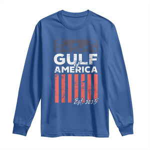 Gulf Of America Long Sleeve Shirt Est 2025 American Flag Gulf Mexico TS09 Royal Blue Print Your Wear