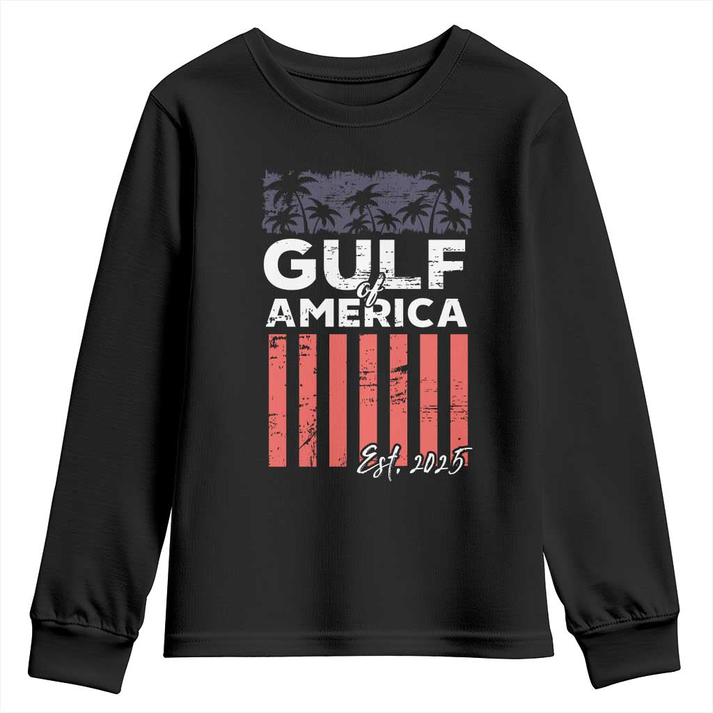 Gulf Of USA Youth Sweatshirt Est 2025 American Flag Gulf Mexico TS09 Black Print Your Wear