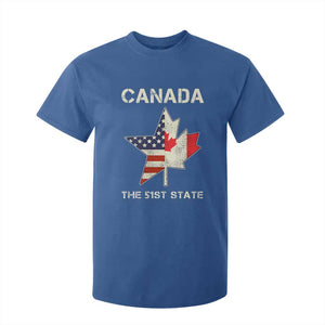 Canada The 51st State T Shirt For Kid Maple Canadian American Flag TS09 Royal Blue Print Your Wear