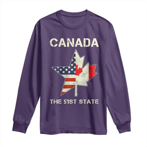 Canada The 51st State Long Sleeve Shirt Maple Canadian American Flag TS09 Purple Print Your Wear