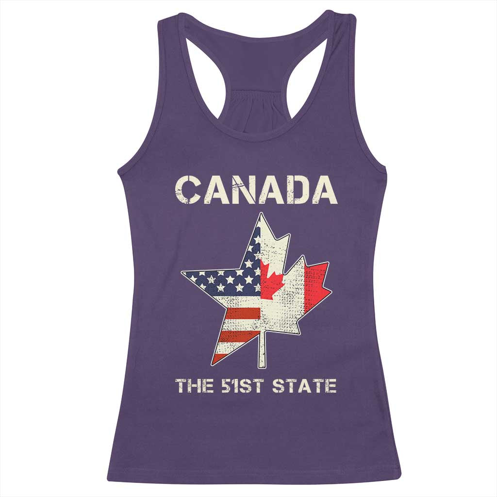 Canada The 51st State Racerback Tank Top Maple Canadian American Flag TS09 Purple Print Your Wear