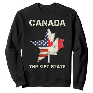 Canada The 51st State Sweatshirt Maple Canadian American Flag TS09 Black Print Your Wear
