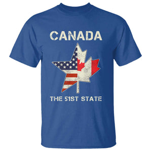 Canada The 51st State T Shirt Maple Canadian American Flag TS09 Royal Blue Print Your Wear