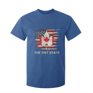 Canada The 51st State T Shirt For Kid Canadian Maple American Flag TS09 Royal Blue Print Your Wear