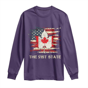 Canada The 51st State Long Sleeve Shirt Canadian Maple American Flag TS09 Purple Print Your Wear