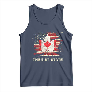 Canada The 51st State Tank Top Canadian Maple American Flag TS09 Navy Print Your Wear