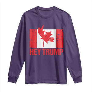 Hey Trump Canada Flag Long Sleeve Shirt TS09 Purple Print Your Wear