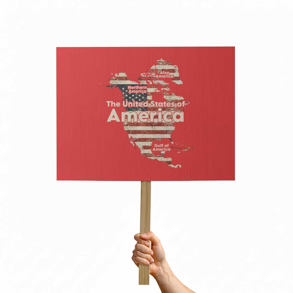 The New Trump Map Of USA Protest Sign Canada Greenland Gulf Of Mexico TS09 Horizontal 18