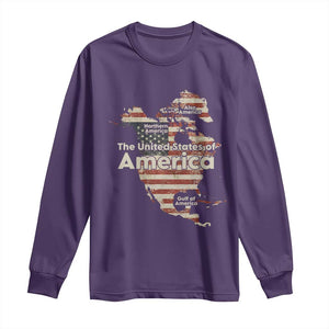 The New Trump Map Of USA Long Sleeve Shirt Canada Greenland Gulf Of Mexico TS09 Purple Print Your Wear