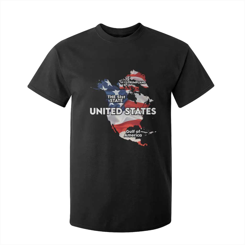 Funny Trump Map Of USA T Shirt For Kid Canada Greenland Gulf Of Mexico TS09 Black Print Your Wear