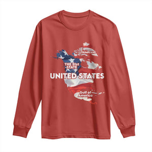 Funny Trump Map Of USA Long Sleeve Shirt Canada Greenland Gulf Of Mexico TS09 Red Print Your Wear