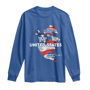 Funny Trump Map Of USA Long Sleeve Shirt Canada Greenland Gulf Of Mexico TS09 Royal Blue Print Your Wear