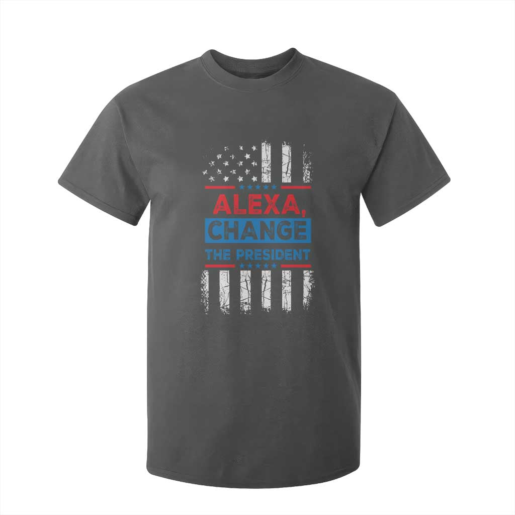 Funny Alexa Change The President T Shirt For Kid TS09 Dark Heather Print Your Wear