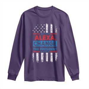 Funny Alexa Change The President Long Sleeve Shirt TS09 Purple Print Your Wear