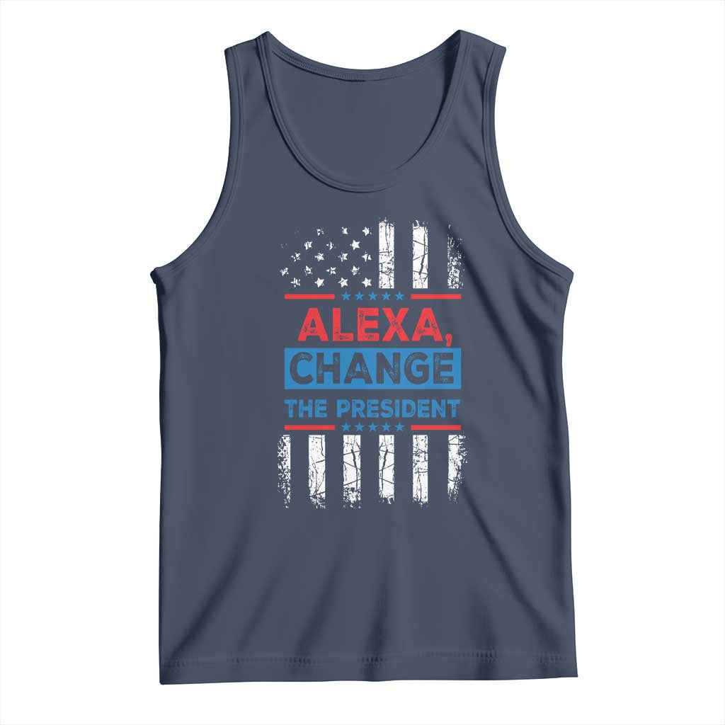 Funny Alexa Change The President Tank Top TS09 Navy Print Your Wear