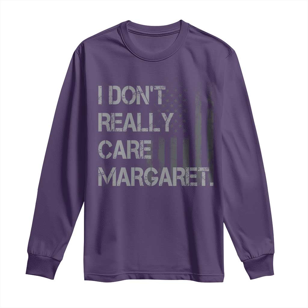 JD Vance Long Sleeve Shirt I Don't Really Care Margaret American Flag TS09 Purple Print Your Wear