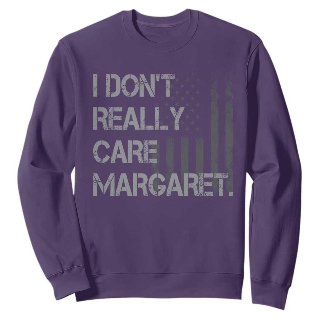 JD Vance Sweatshirt I Don't Really Care Margaret American Flag TS09 Purple Print Your Wear