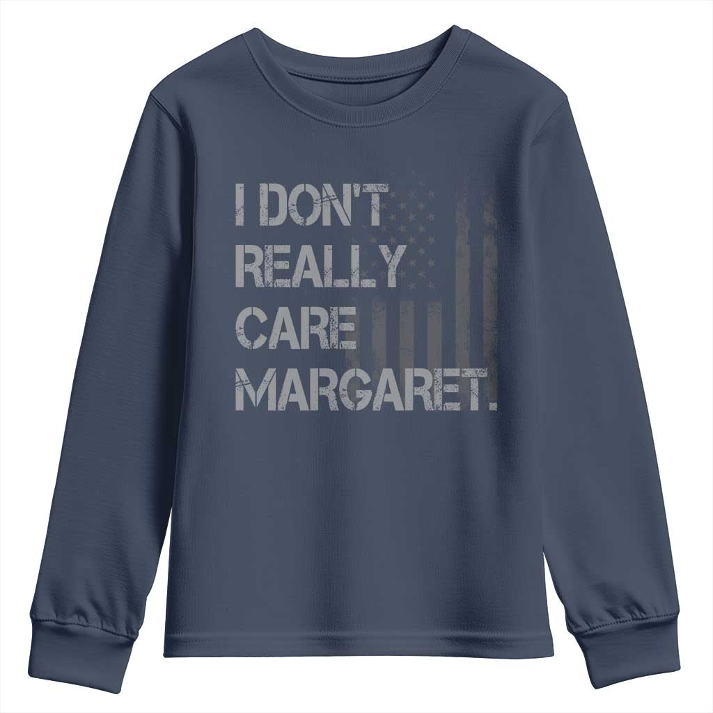 JD Vance Youth Sweatshirt I Don't Really Care Margaret American Flag TS09 Navy Print Your Wear