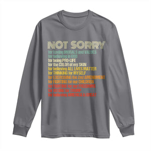 Trump Supporter Long Sleeve Shirt Not Sorry For Voting For Trump Believing America Is Great TS09 Charcoal Print Your Wear