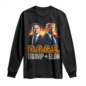 Trump Elon 2025 DOGE Long Sleeve Shirt TS09 Black Print Your Wear