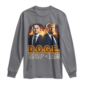 Trump Elon 2025 DOGE Long Sleeve Shirt TS09 Charcoal Print Your Wear