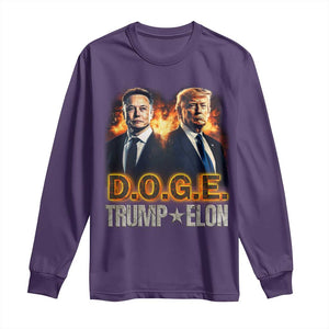 Trump Elon 2025 DOGE Long Sleeve Shirt TS09 Purple Print Your Wear