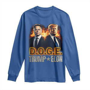 Trump Elon 2025 DOGE Long Sleeve Shirt TS09 Royal Blue Print Your Wear