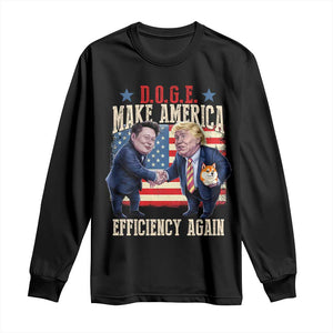 Trump Elon 2025 Long Sleeve Shirt DOGE Make America Efficiency Again TS09 Black Print Your Wear