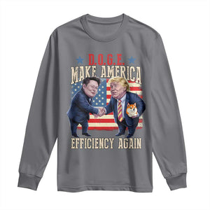 Trump Elon 2025 Long Sleeve Shirt DOGE Make America Efficiency Again TS09 Charcoal Print Your Wear