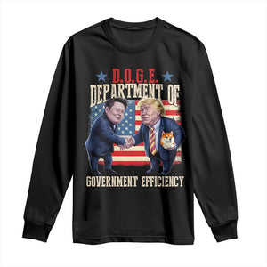 Trump Elon 2025 Long Sleeve Shirt DOGE Department of Government Efficiency TS09 Black Print Your Wear